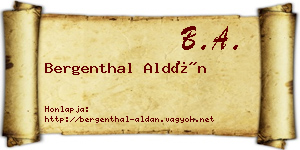 Bergenthal Aldán névjegykártya